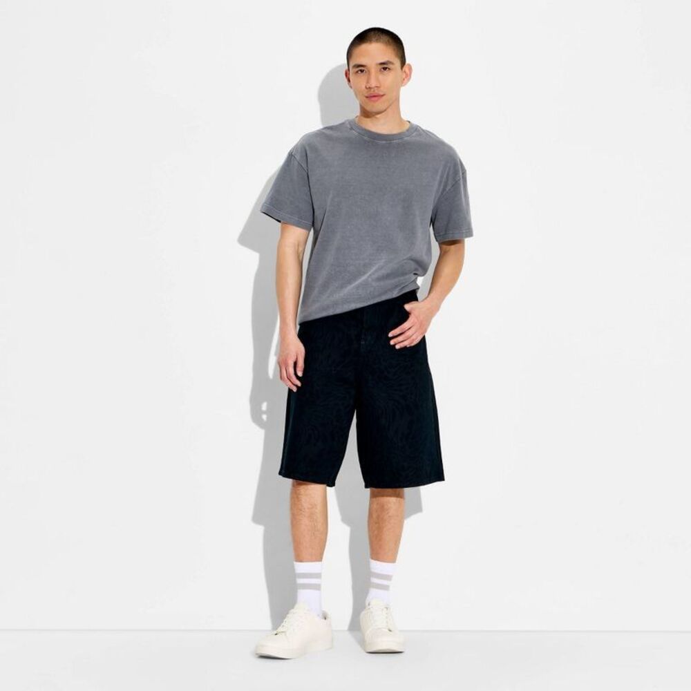 Men's Baggy Shorts - Original Use Black Leopard Print 28